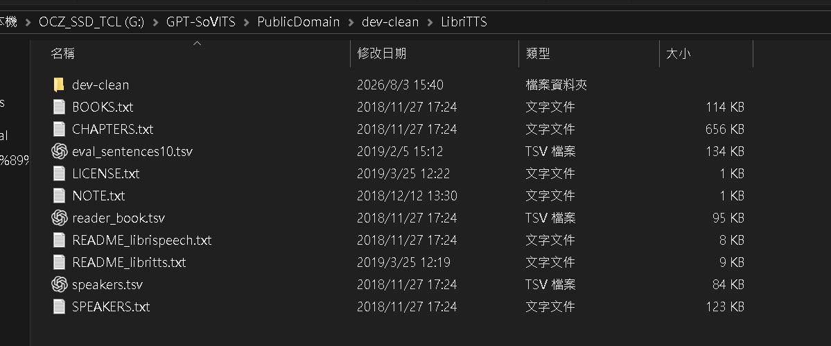 LibriTTS Speaker 與 Chapter 資料結構